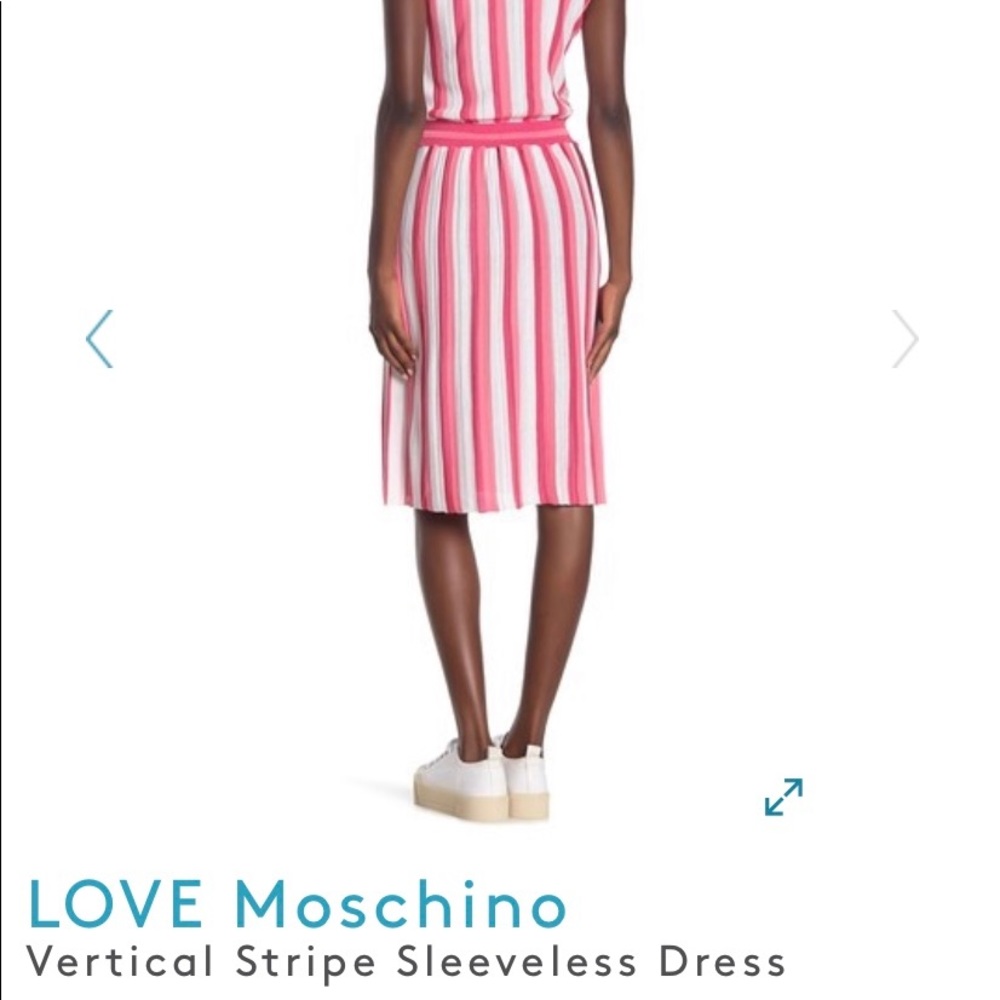 LOVE Moschino Vertical Stripe Pink Heart Dress - Picture 7 of 7